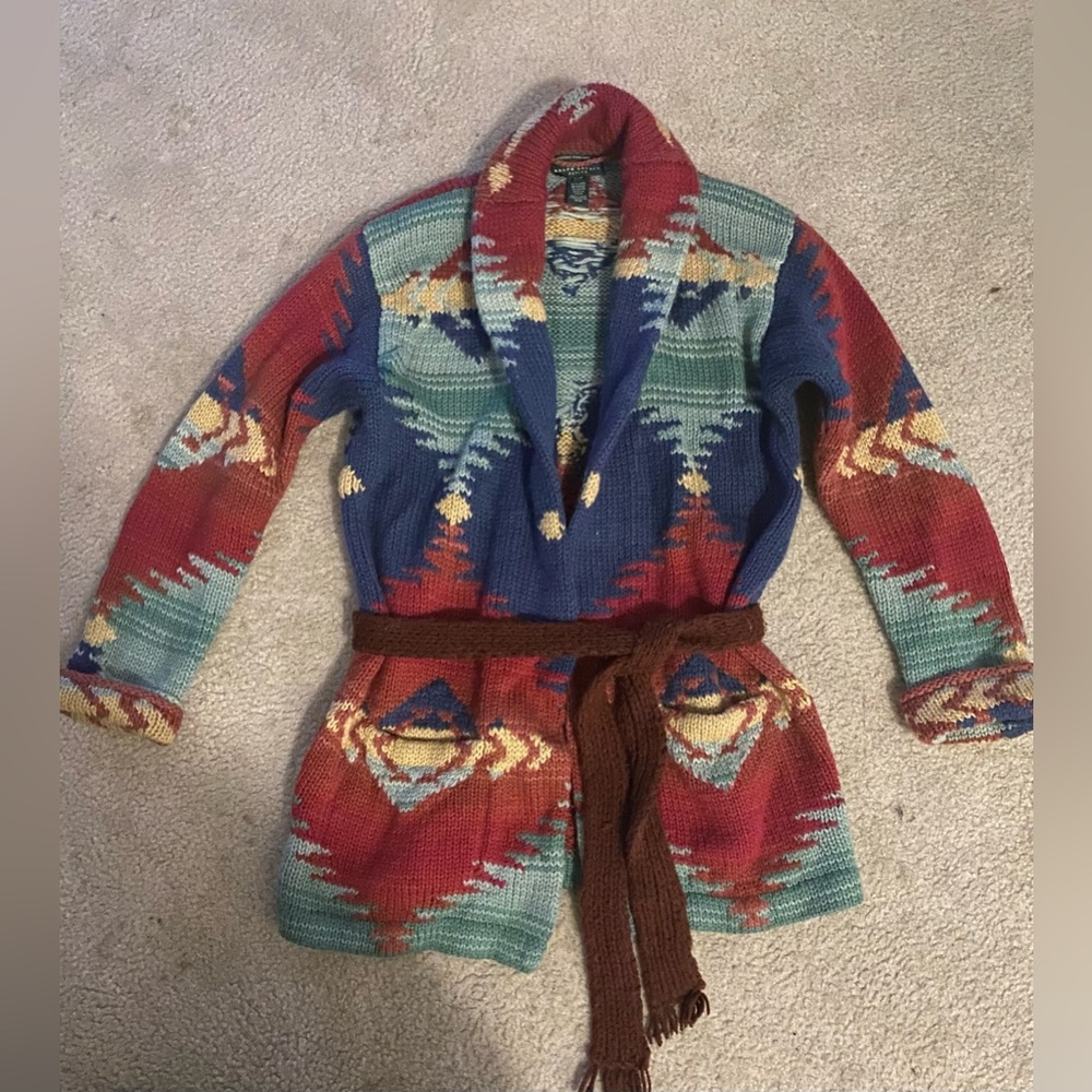 vintage Ralph Lauren Navajo Blanket Shawl Collar Cardigan mens S/M